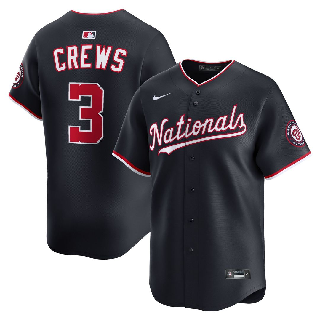 Men's Washington Nationals Dylan Crews Navy Alternate Limited MLB Baseball Jersey - view 1