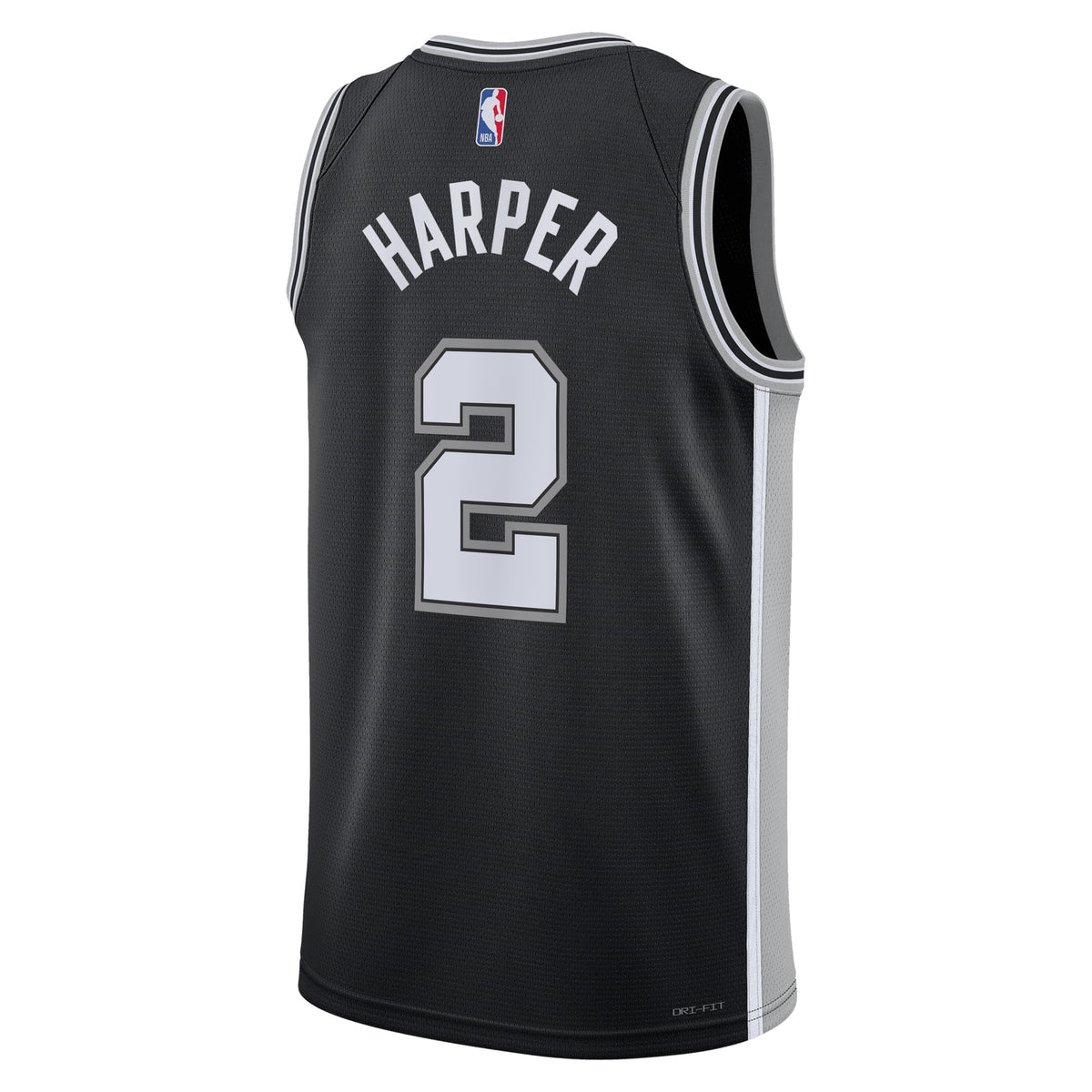 Unisex Dylan Harper San Antonio Spurs Icon Edition Swingman Jersey NBA 2025 First Round Draft Pick - Black - view 4