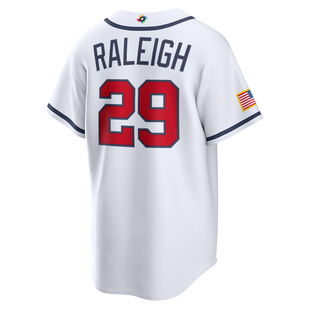 Men's USA Baseball Cal Raleigh White 2026 World Baseball Classic Home Stadium MLB Baseball Jersey - view 3