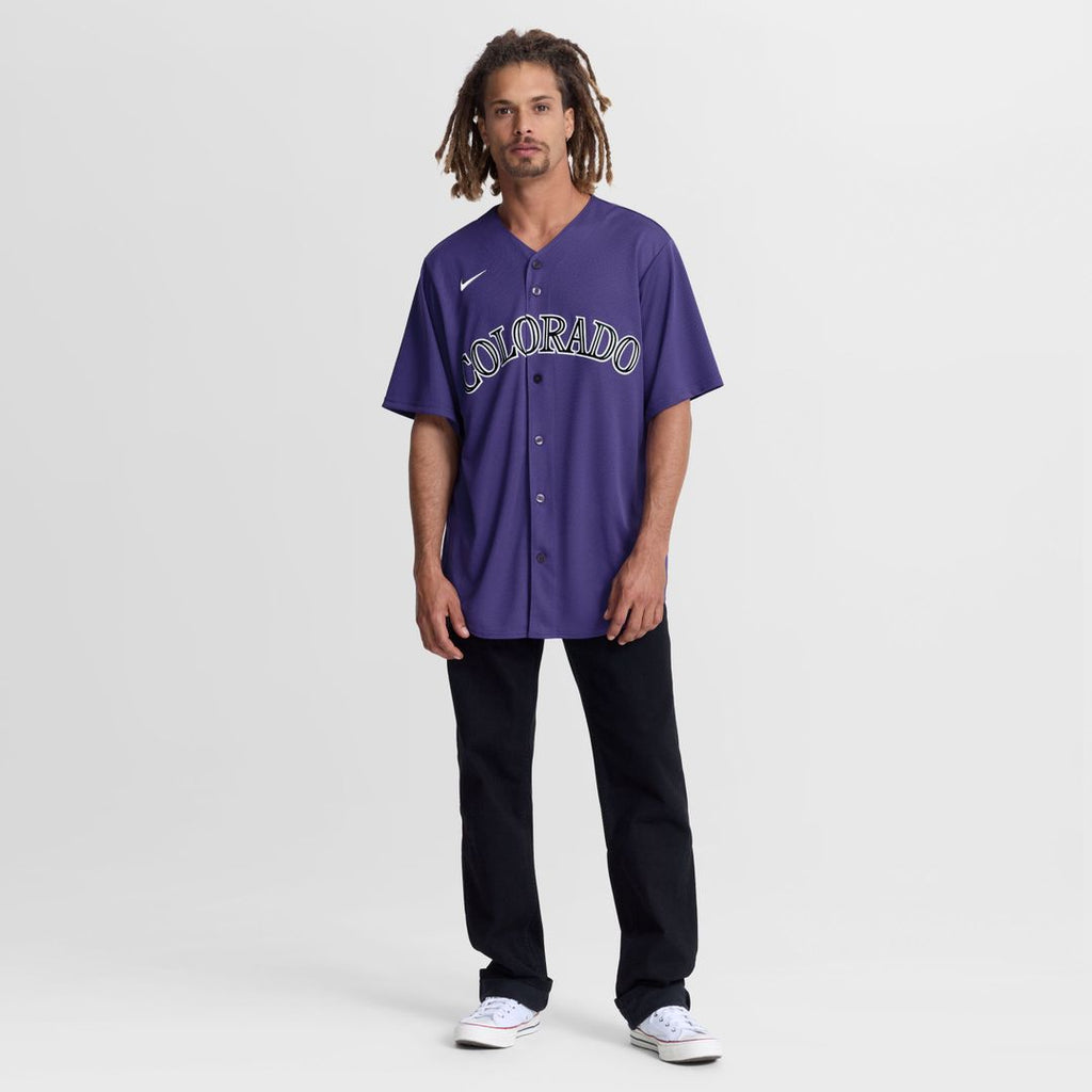 Men's Colorado Rockies Purple Alternate Replica MLB Baseball Jersey - view 4