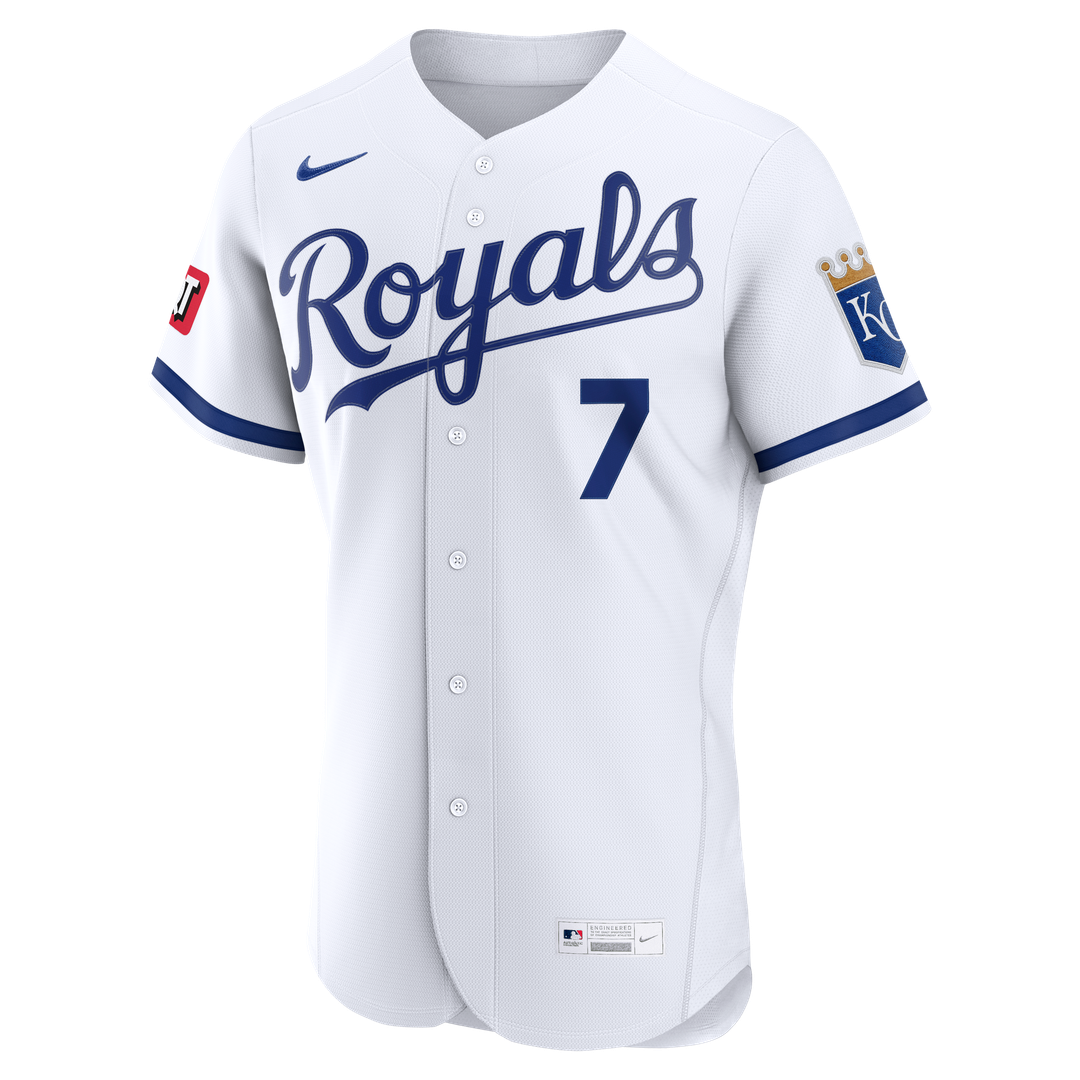 Men's Kansas City Royals Bobby Witt Jr. White Home Sponsor Patch MLB Baseball Jersey - view 5