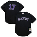 Men's Colorado Rockies Todd Helton Black Batting Practice MLB Baseball Jersey - view 1