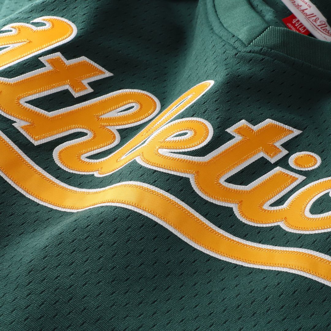 Men's Athletics Rickey Henderson Green Batting Practice MLB Baseball Jersey - view 4