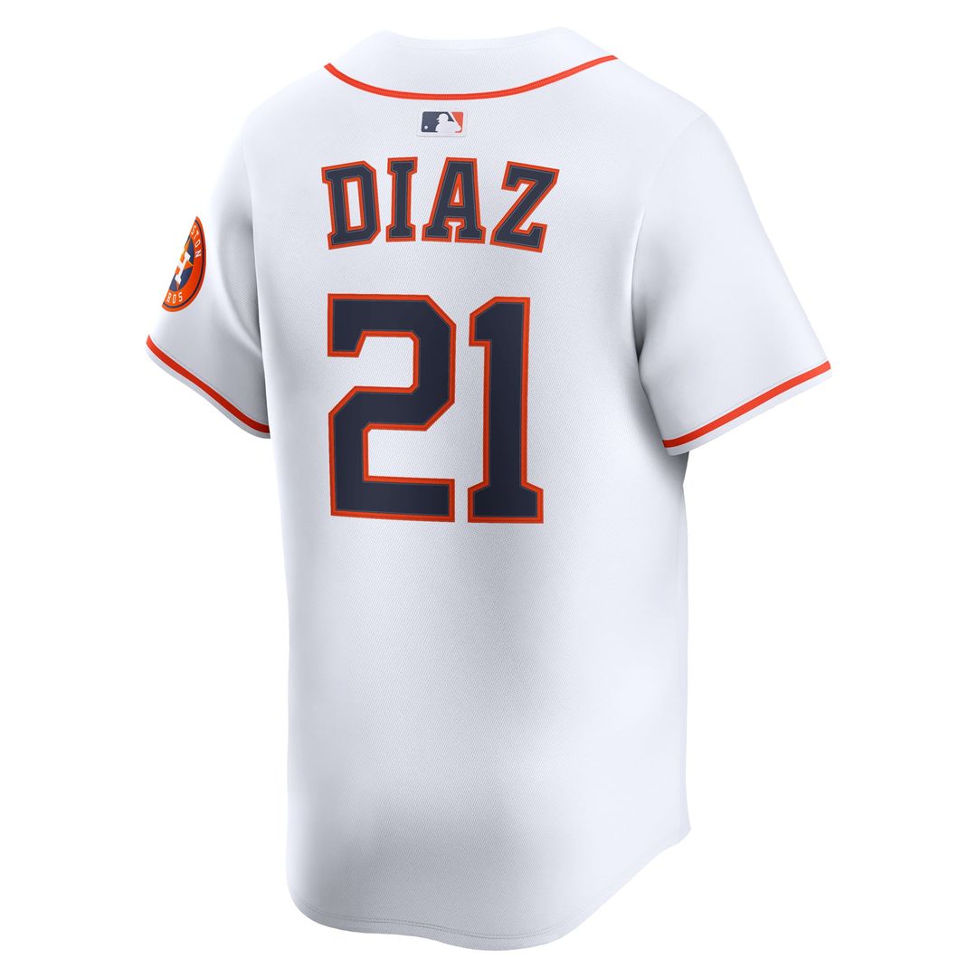 Men's Houston Astros Yainer Diaz White Home Limited MLB Baseball Jersey - view 3