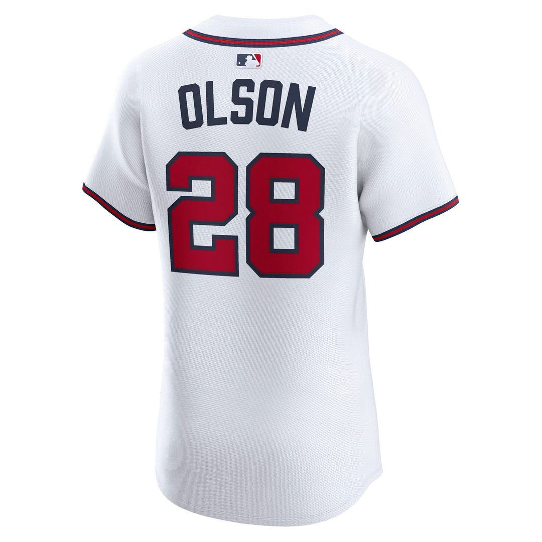 Men's Atlanta Braves Matt Olson White Home Elite MLB Baseball Jersey - view 3