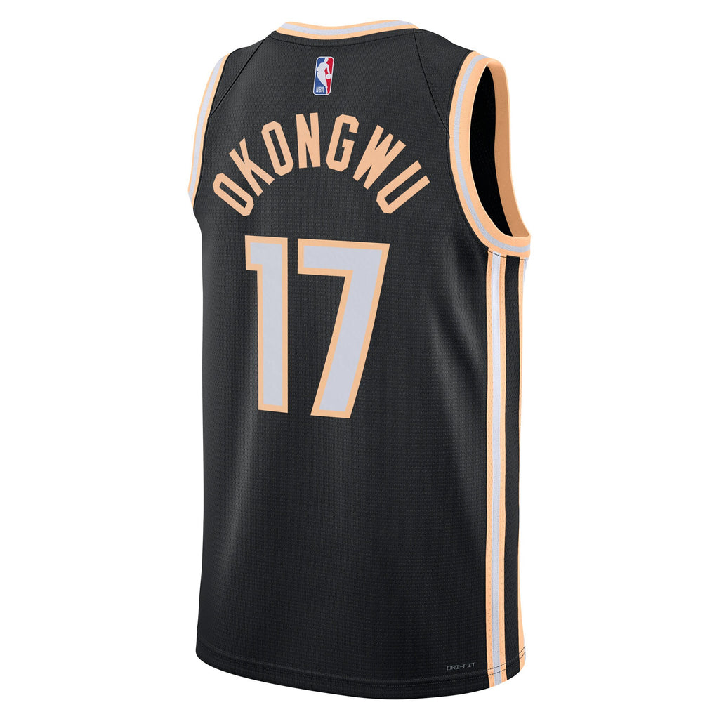 Unisex Onyeka Okongwu Atlanta Hawks 2025/26 City Edition Swingman NBA Basketball Jersey - Black - view 4