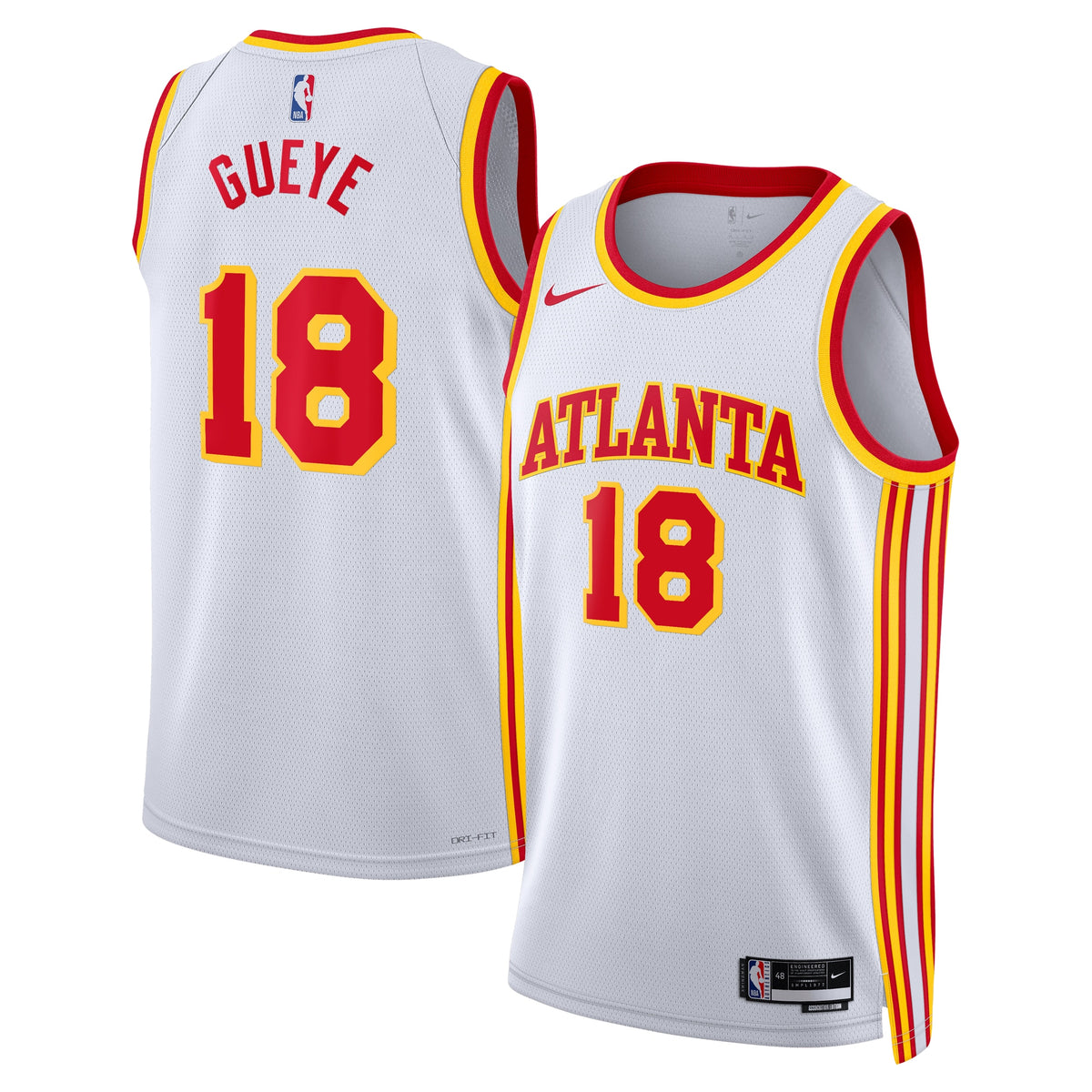 Unisex Mouhamed Gueye Atlanta Hawks Association Edition Swingman NBA Basketball Jersey - White - view 2
