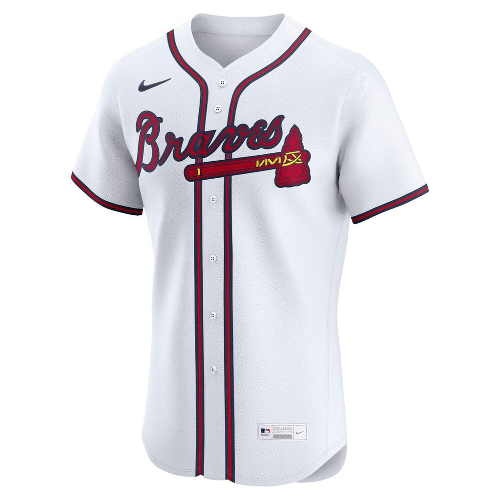 Men's Atlanta Braves White Home Elite MLB Baseball Jersey - view 5