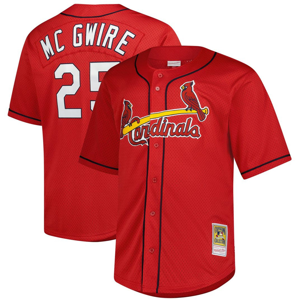 Men's St. Louis Cardinals Mark McGwire Red Big & Tall Cooperstown Mesh Batting Practice MLB Baseball Jersey - view 1