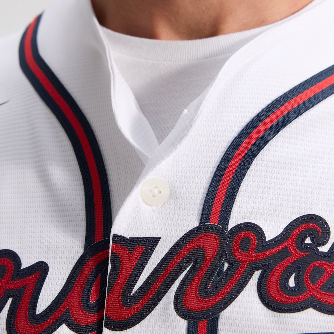 Men's Atlanta Braves White Home Replica MLB Baseball Jersey - view 13