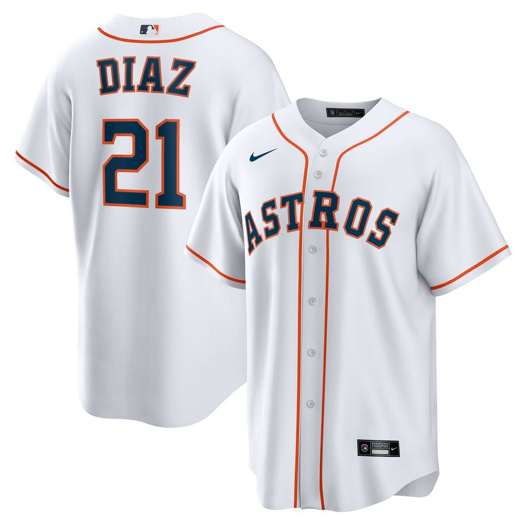 Men's Houston Astros Yainer Diaz White Home Replica MLB Baseball Jersey - view 1