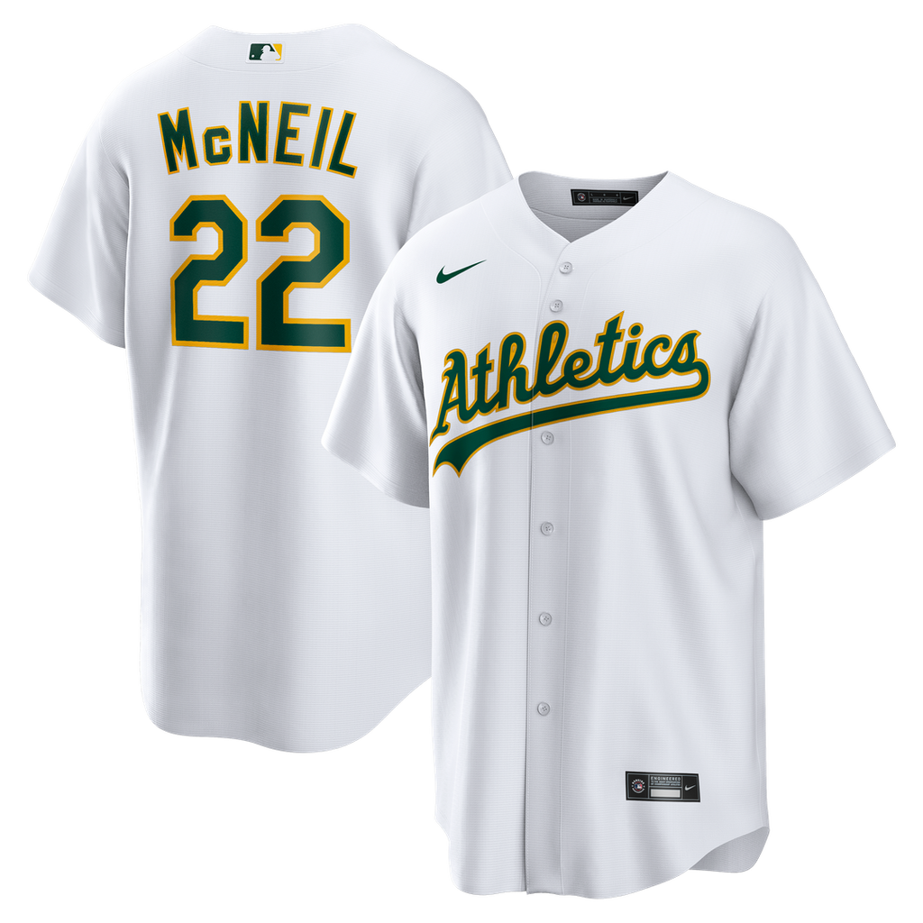 Men's Athletics Jeff McNeil White Home Replica MLB Baseball Jersey - view 1