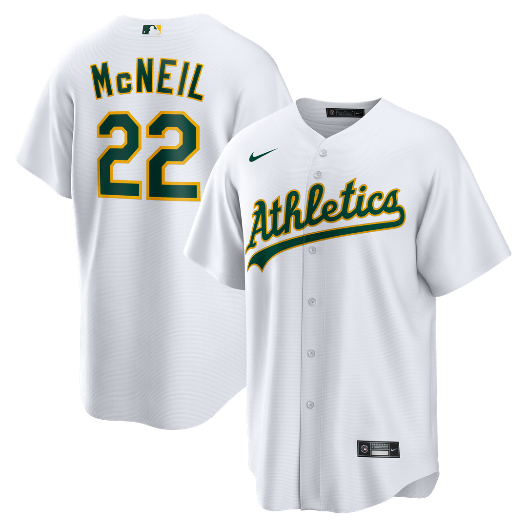 Men's Athletics Jeff McNeil White Home Replica MLB Baseball Jersey - view 1