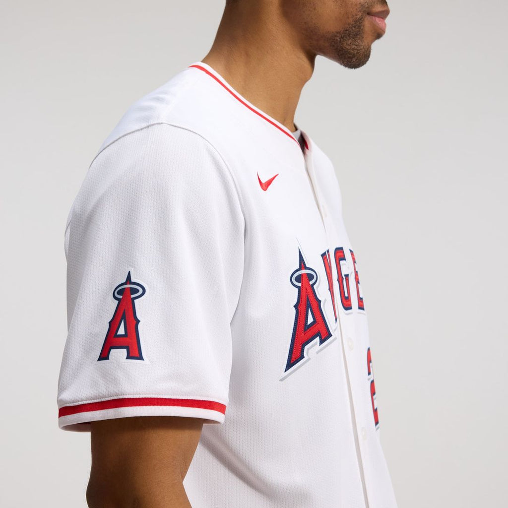 Men's Los Angeles Angels Mike Trout White Home Limited MLB Baseball Jersey - view 9
