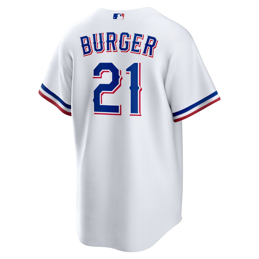 Men's Texas Rangers Jake Burger White Home Replica MLB Baseball Jersey - view 3