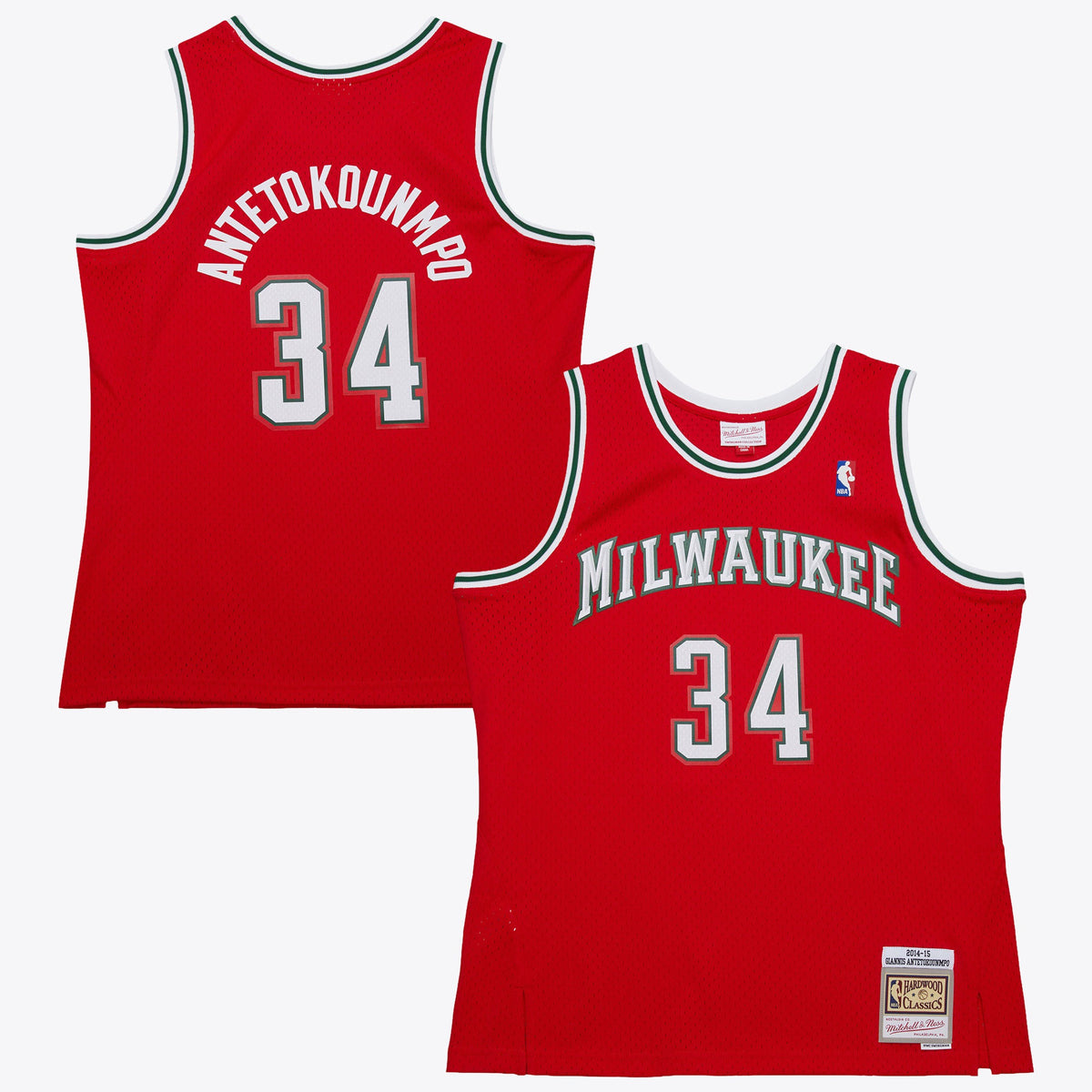 Men's Milwaukee Bucks Giannis Antetokounmpo 2014 Dark Alternate NBA Basketball Jersey - Red - view 2