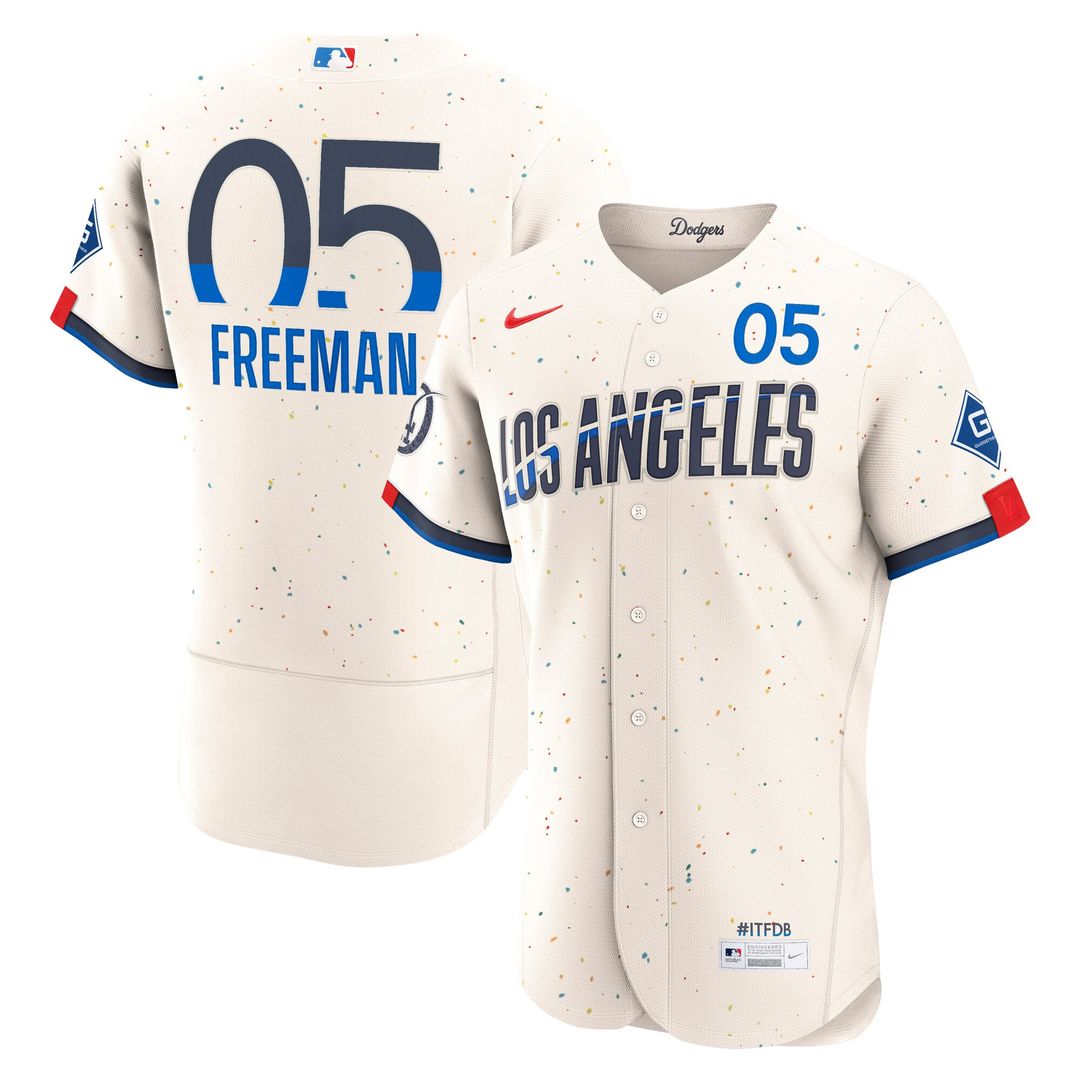 Men's Los Angeles Dodgers Freddie Freeman Cream City Connect Sponsor Patch MLB Baseball Jersey - view 1
