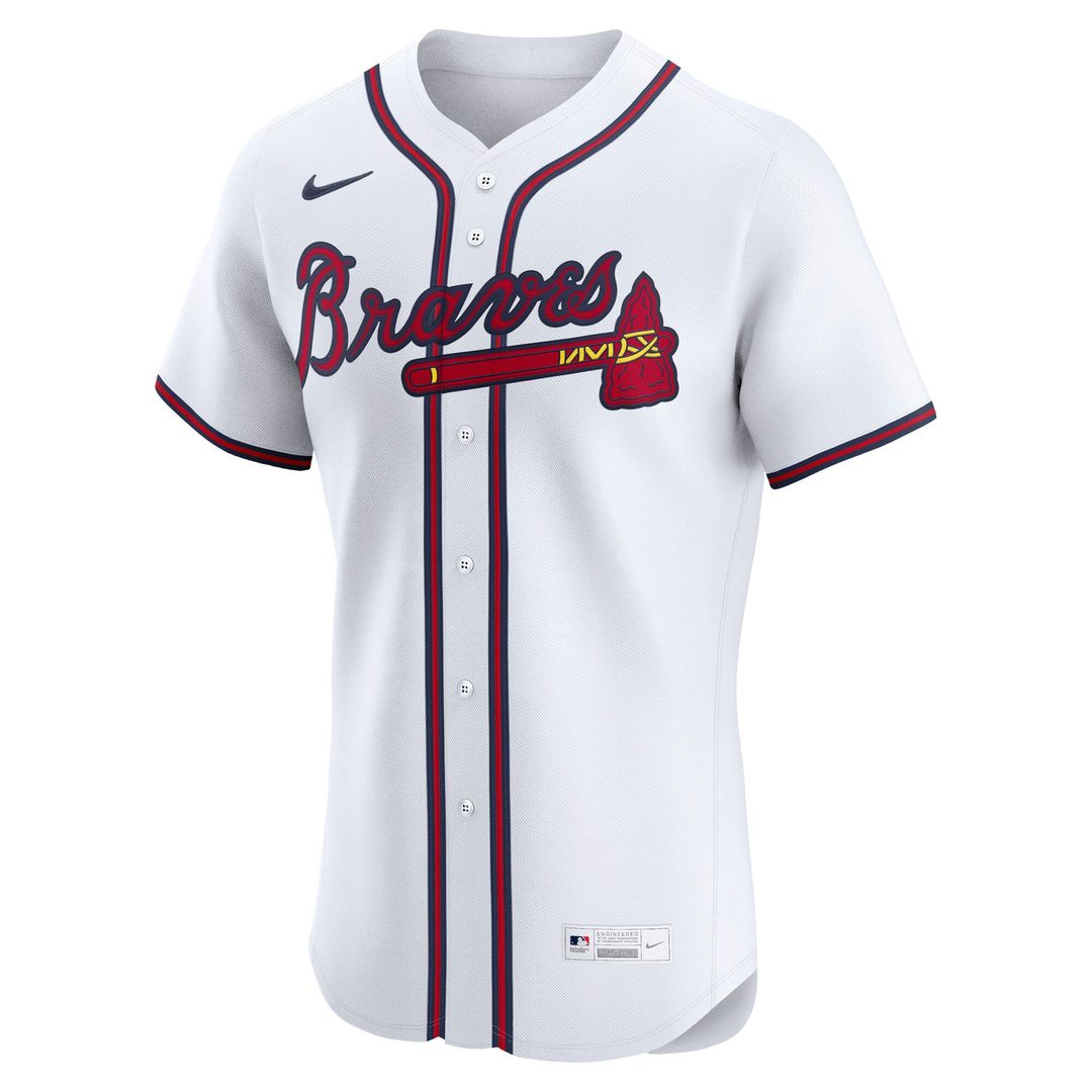 Men's Atlanta Braves White Home Elite MLB Baseball Jersey - view 2
