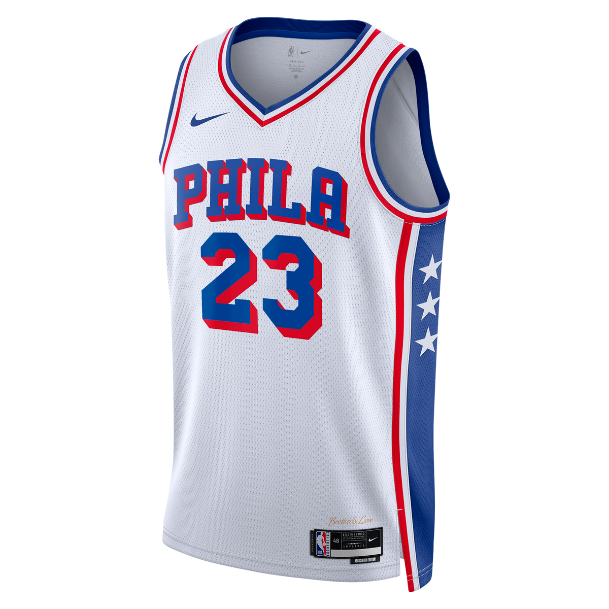 Unisex Lebron James Philadelphia 76ers Association Edition Swingman NBA Basketball Jersey - White - view 3
