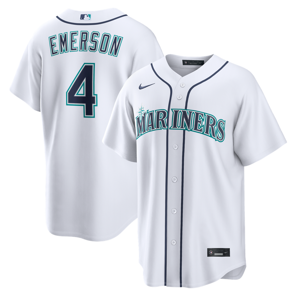 Men's Seattle Mariners Colt Emerson White Home Replica MLB Baseball Jersey - view 1