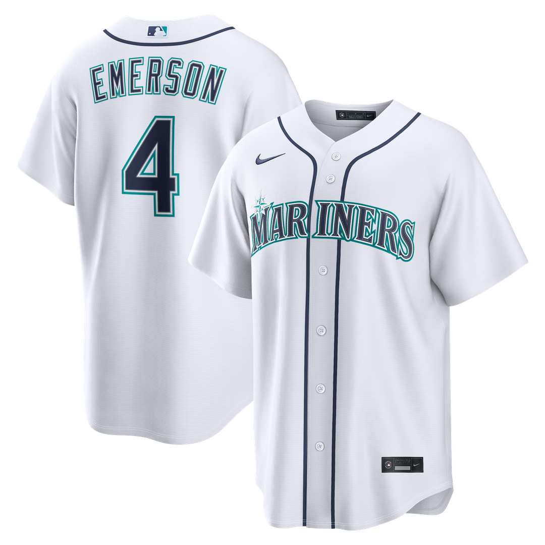 Men's Seattle Mariners Colt Emerson White Home Replica MLB Baseball Jersey - view 1