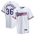 Men's Texas Rangers Wyatt Langford White Home Replica MLB Baseball Jersey - view 1