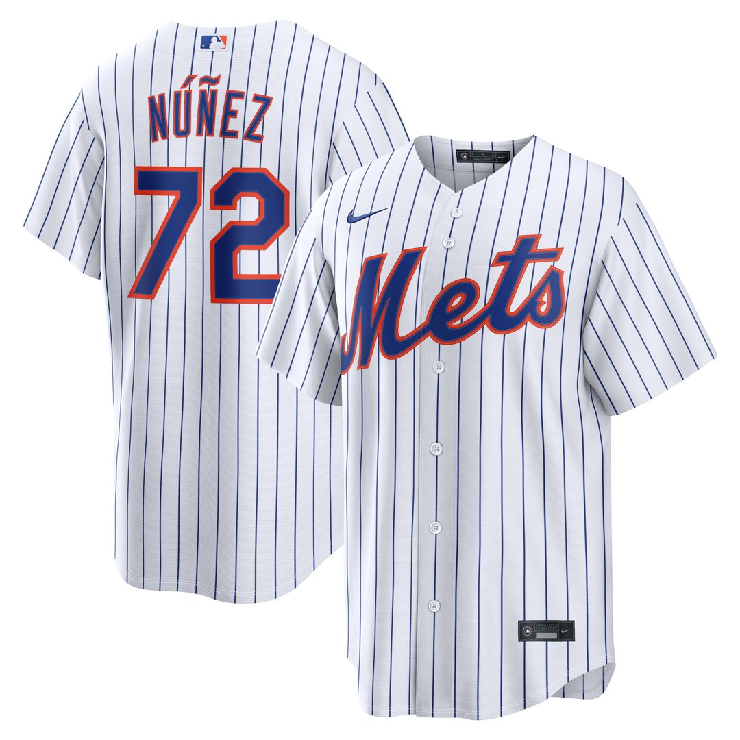 Men's New York Mets Dedniel Núñez White Home Replica MLB Baseball Jersey - view 1