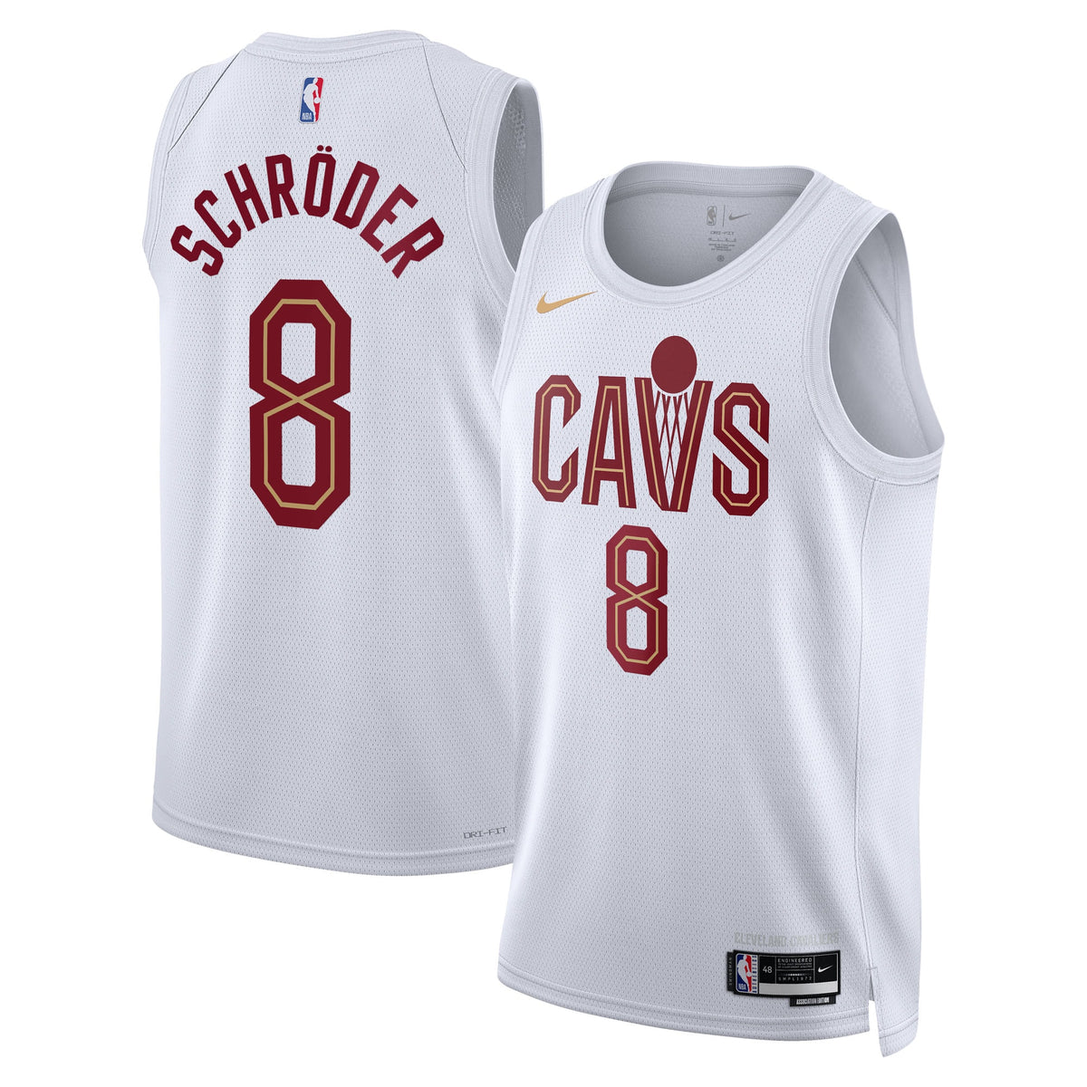 Unisex Dennis Schröder Cleveland Cavaliers Association Edition Swingman NBA Basketball Jersey - White - view 1