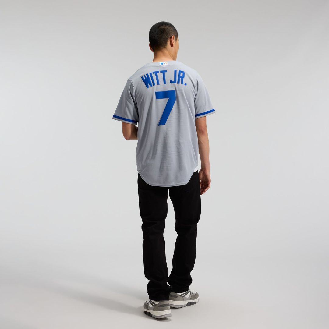 Men's Kansas City Royals Bobby Witt Jr. Gray Road Replica MLB Baseball Jersey - view 5