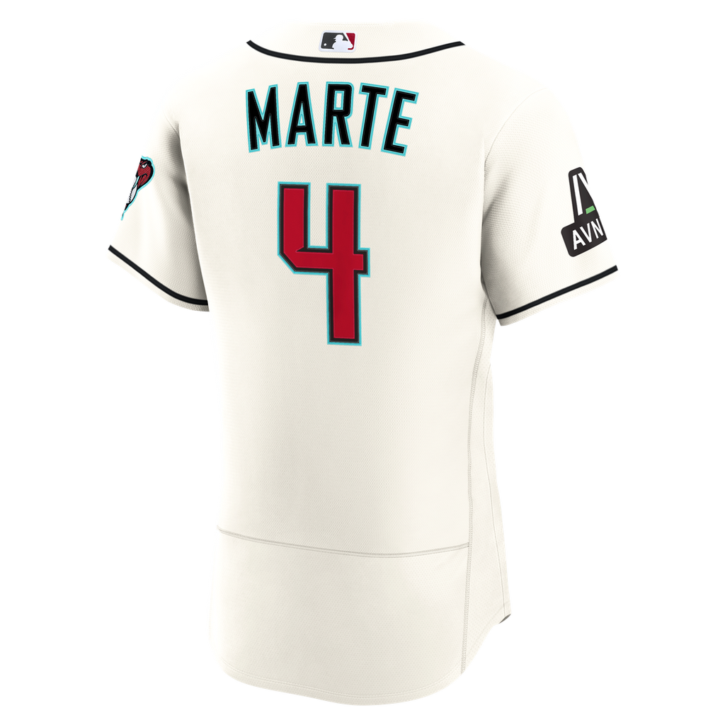 Men's Arizona Diamondbacks Ketel Marte Cream Home Sponsor Patch MLB Baseball Jersey - view 3