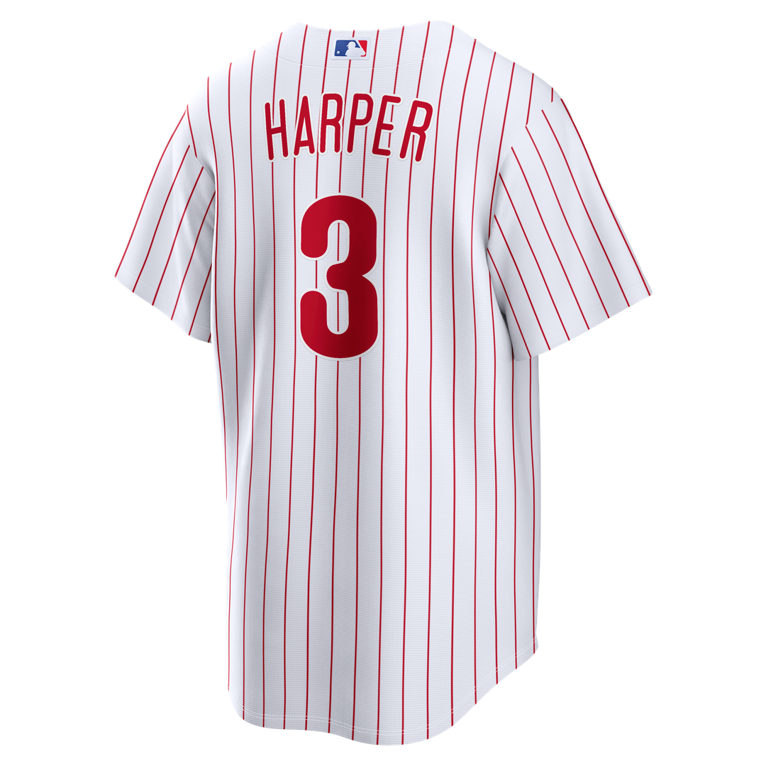 Men's Philadelphia Phillies Bryce Harper White Home Replica MLB Baseball Jersey - view 3