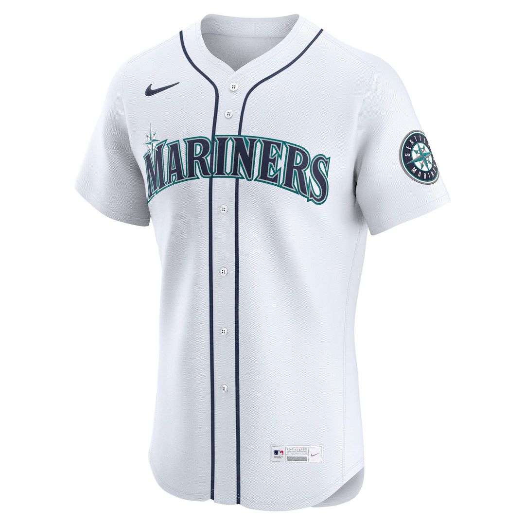 Men's Seattle Mariners White Home Elite MLB Baseball Jersey - view 2