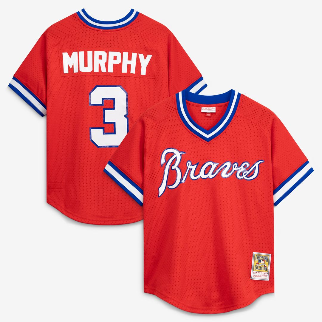 Men's Atlanta Braves Dale Murphy Scarlet Batting Practice MLB Baseball Jersey - view 1