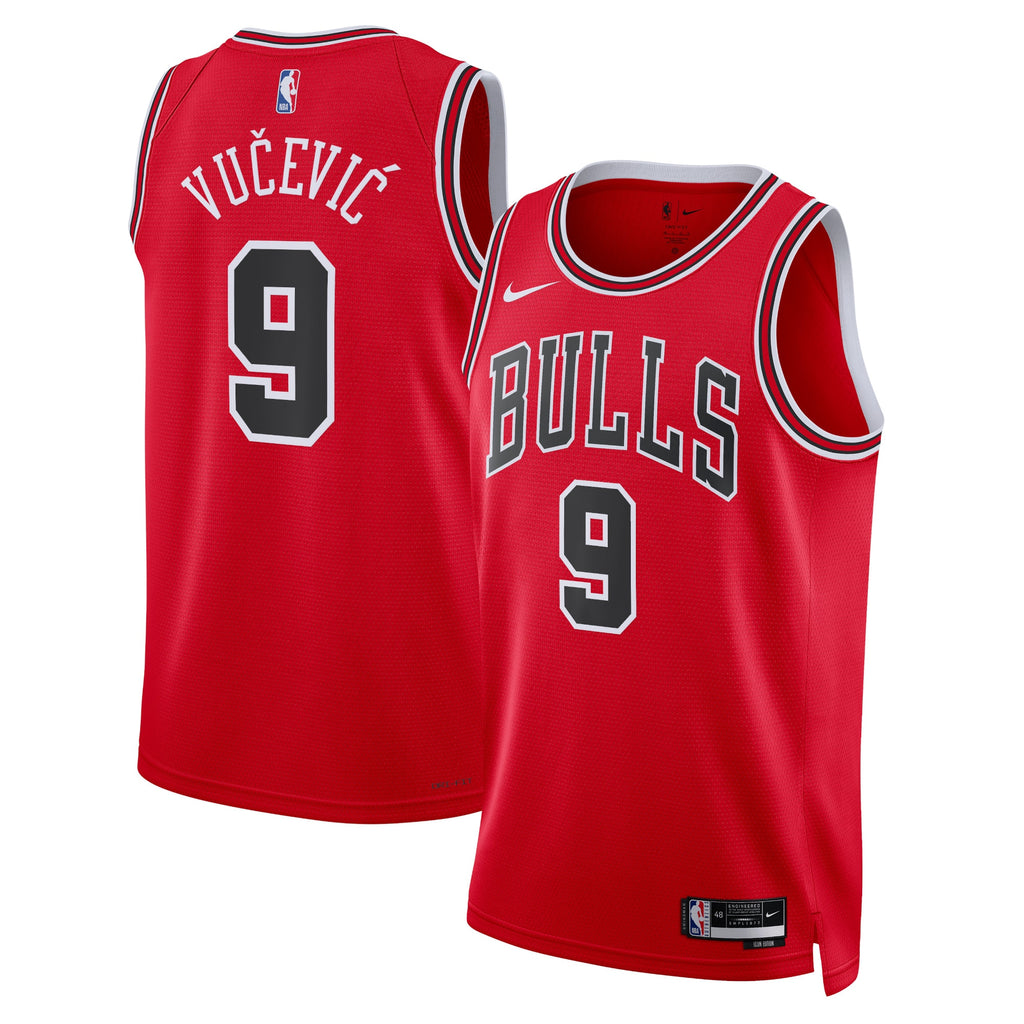 Unisex Nikola Vučević Chicago Bulls Icon Edition Swingman NBA Basketball Jersey - Red - view 1