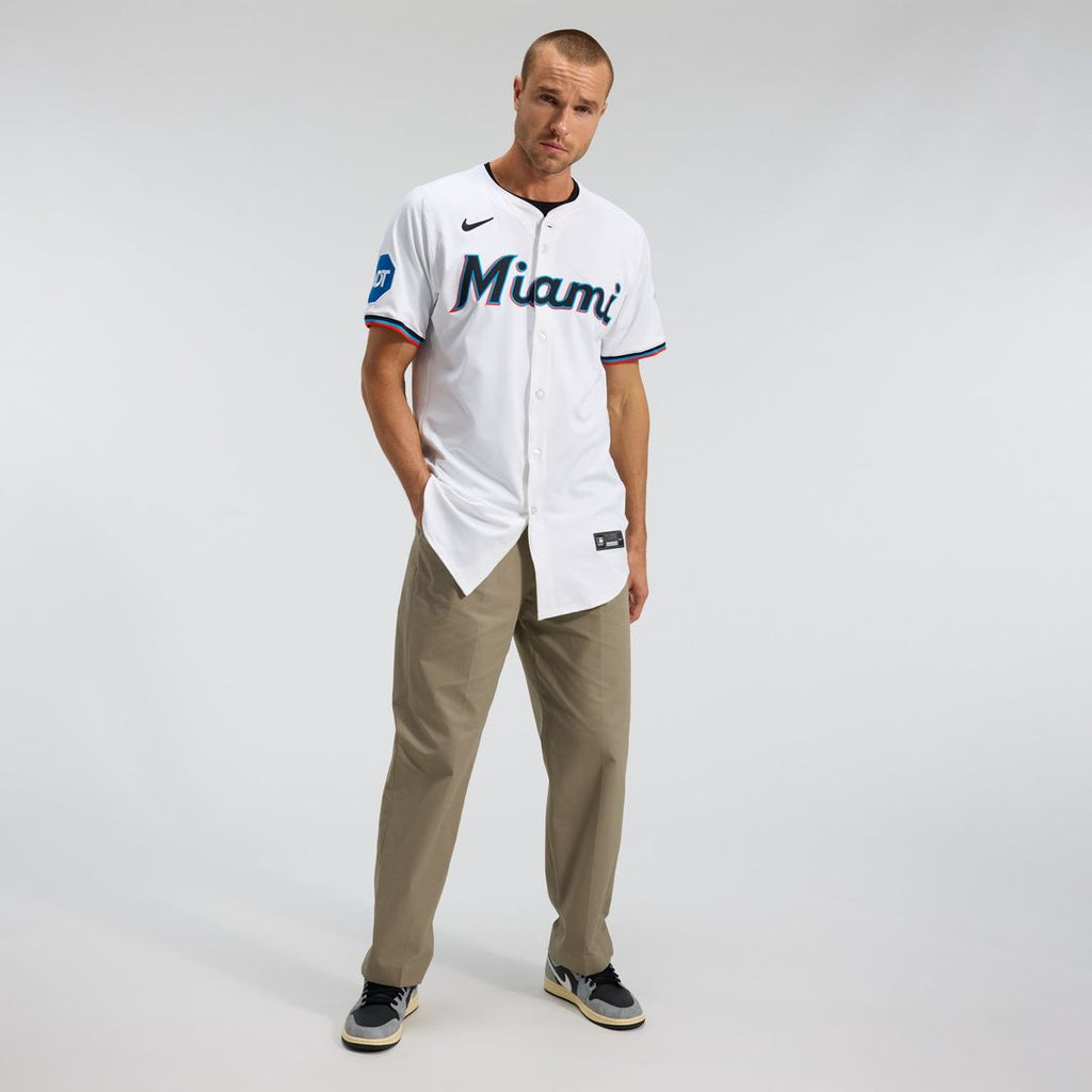 Men's Miami Marlins White Home Elite MLB Baseball Jersey - view 4