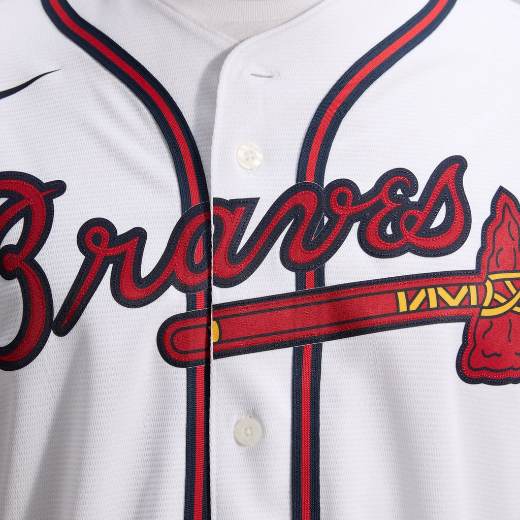 Men's Atlanta Braves White Home Replica MLB Baseball Jersey - view 11