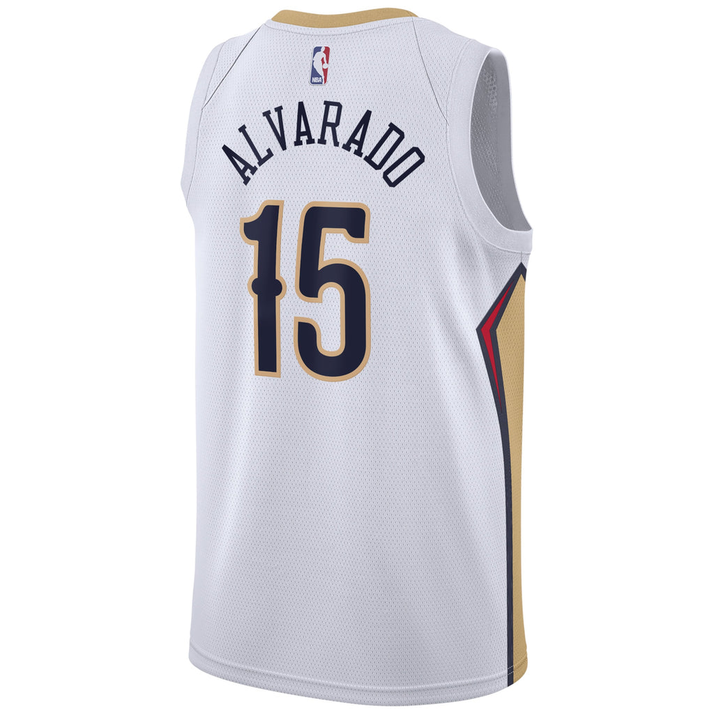 Unisex Jose Alvarado New Orleans Pelicans Association Edition Swingman NBA Basketball Jersey - White - view 3