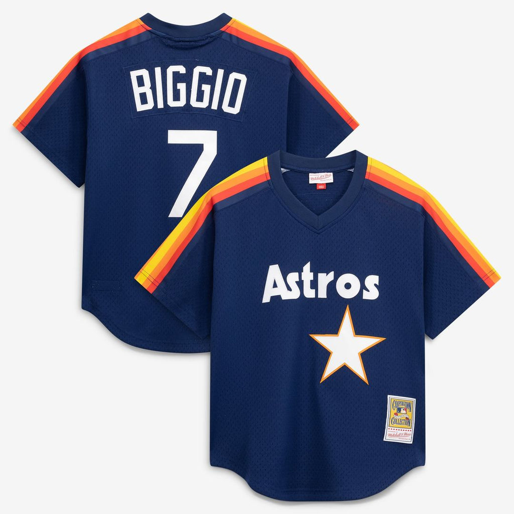 Men's Houston Astros Craig Biggio Navy Batting Practice MLB Baseball Jersey - view 1