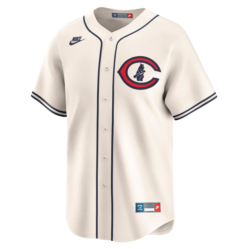Men's Chicago Cubs Seiya Suzuki Cream Throwback Cooperstown Collection Limited MLB Baseball Jersey - view 2