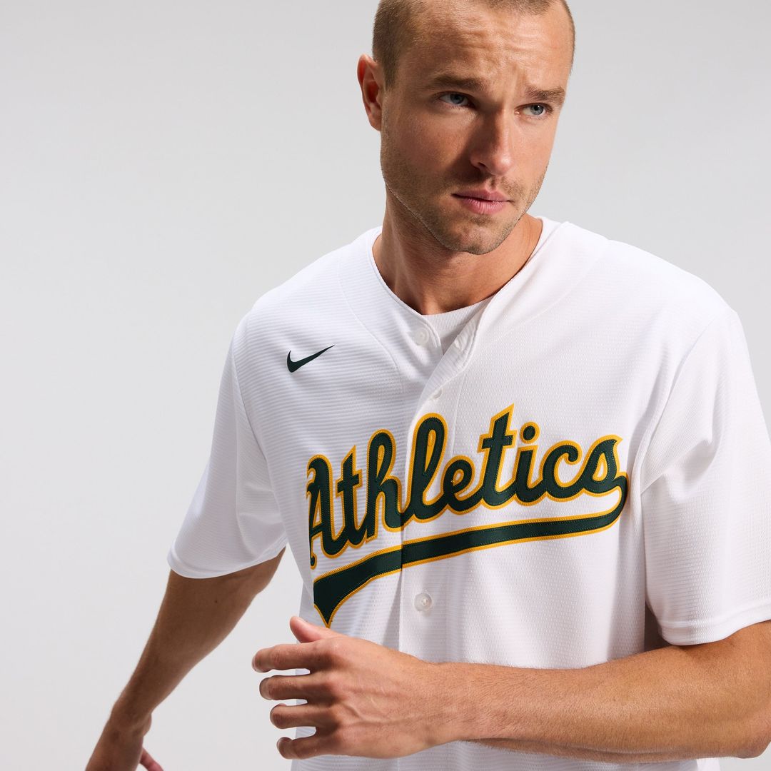 Men's Athletics White Home Replica MLB Baseball Jersey - view 10