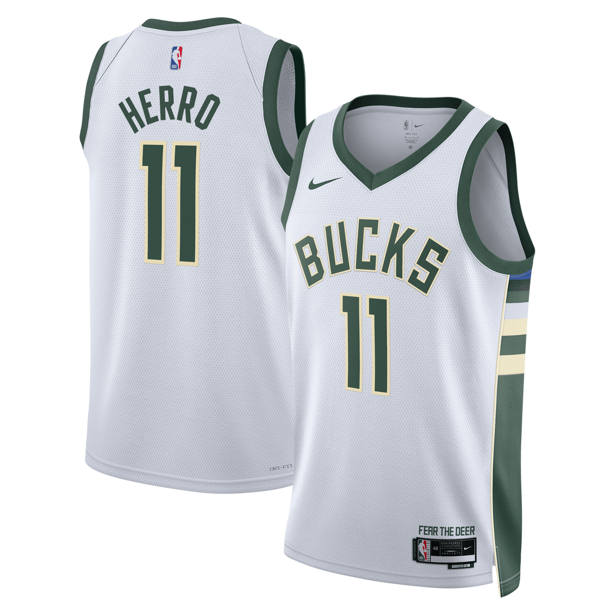 Unisex Tyler Herro Milwaukee Bucks Association Edition Swingman NBA Basketball Jersey - White - view 2