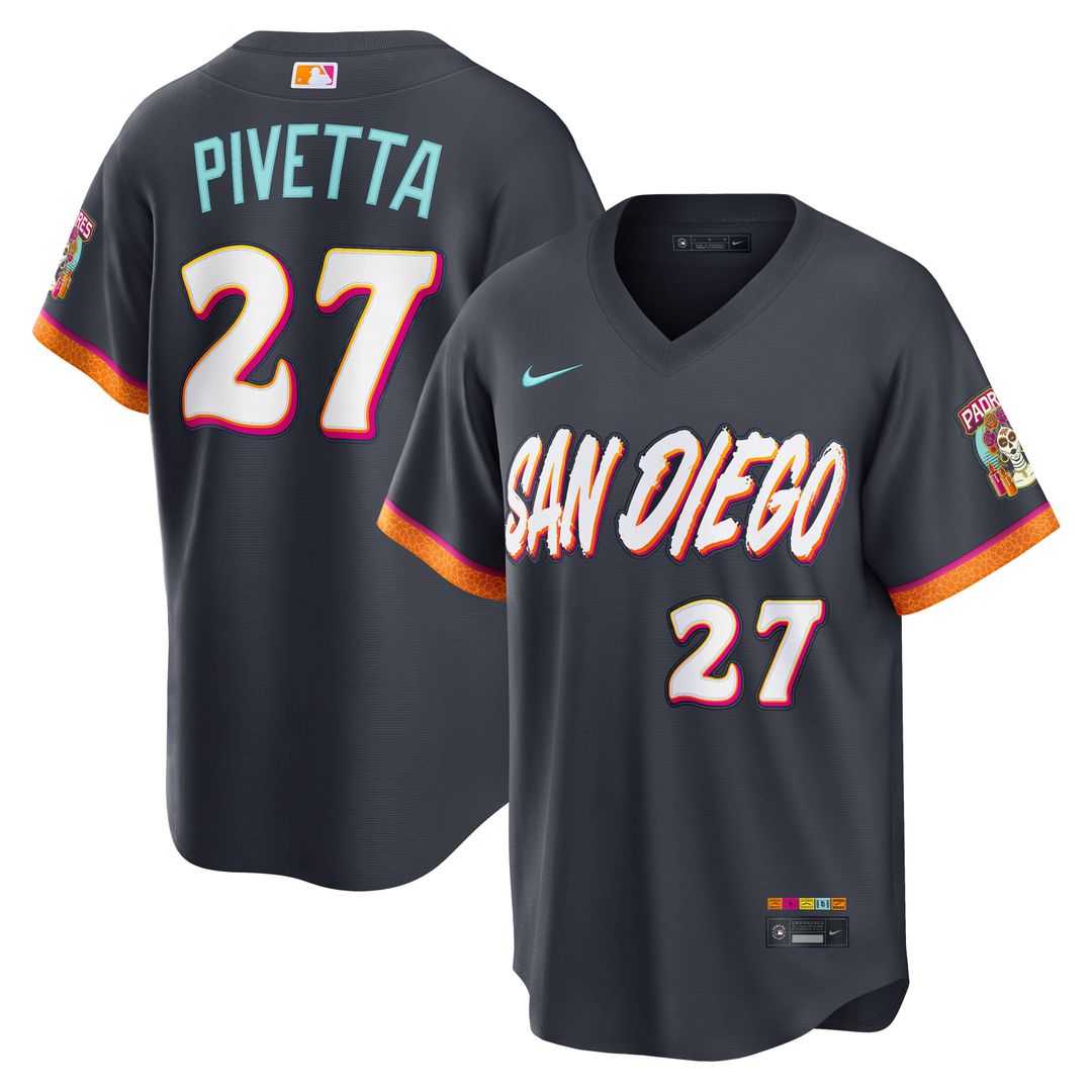 Men's San Diego Padres Nick Pivetta Obsidian 2026 City Connect Stadium MLB Baseball Jersey - view 1
