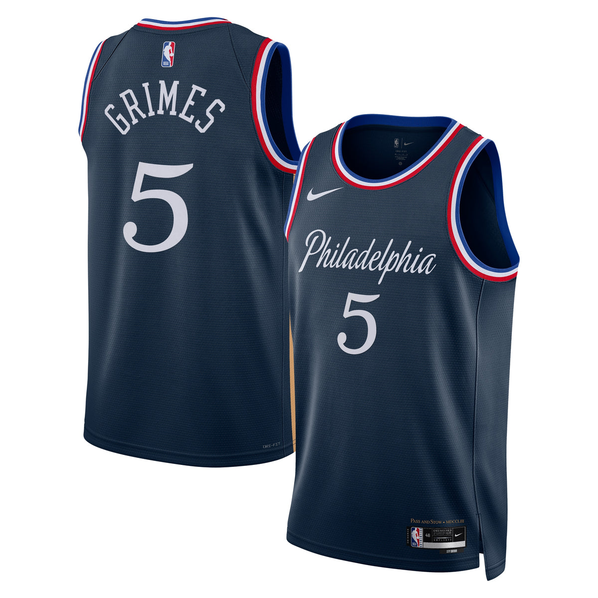 Unisex Quentin Grimes Philadelphia 76ers 2025/26 City Edition Swingman NBA Basketball Jersey - Navy - view 1