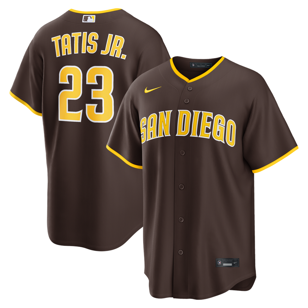 Men's San Diego Padres Fernando Tatis Jr. Brown Road Replica MLB Baseball Jersey - view 4