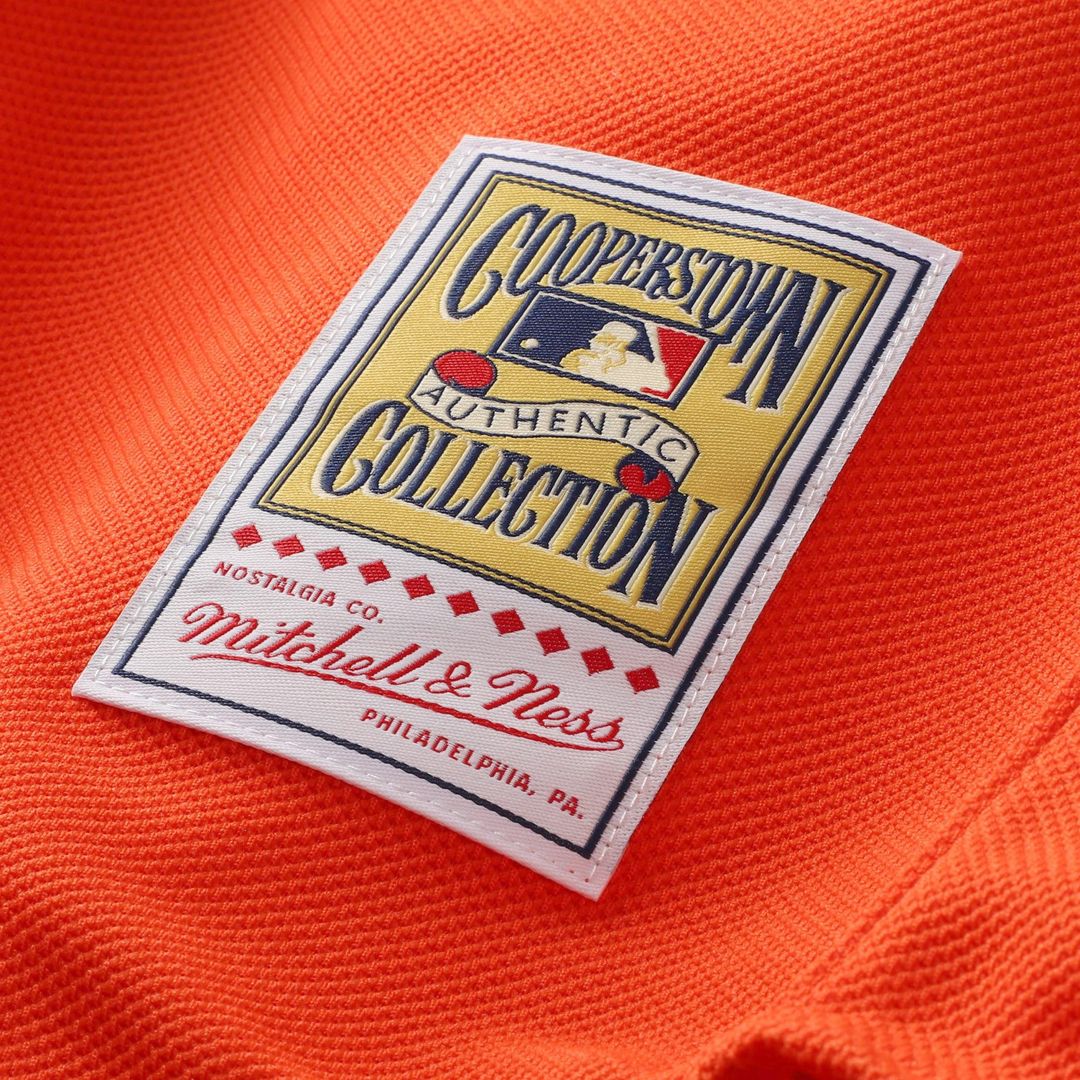 Men's New York Mets Mike Piazza Orange Cooperstown Collection Mesh Batting Practice Button-Up MLB Baseball Jersey - view 8