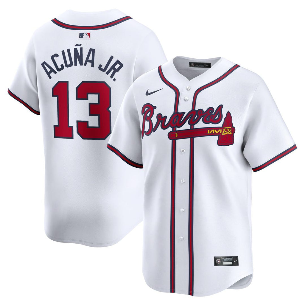 Men's Atlanta Braves Ronald Acuña Jr. White Home Limited MLB Baseball Jersey - view 1