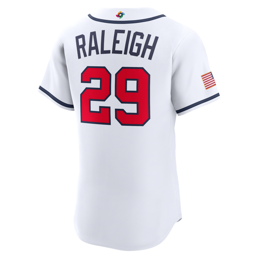 Men's USA Baseball Cal Raleigh White 2026 World Baseball Classic Home MLB Baseball Jersey - view 3
