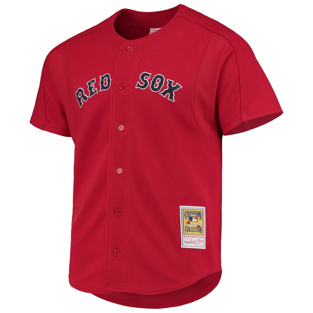 Men's Boston Red Sox David Ortiz Red Cooperstown Collection Mesh Batting Practice Button-Up MLB Baseball Jersey - view 5