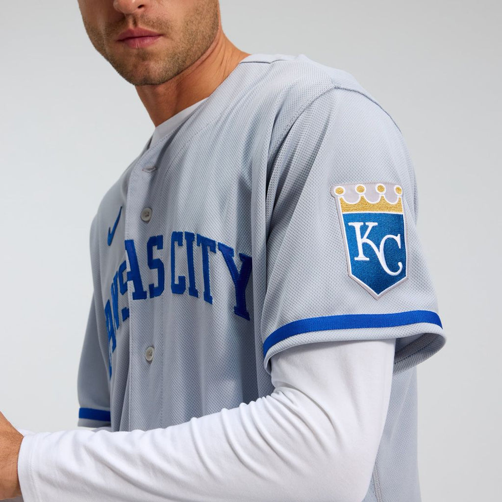 Men's Kansas City Royals Gray 2022 Road MLB Baseball Jersey - view 8