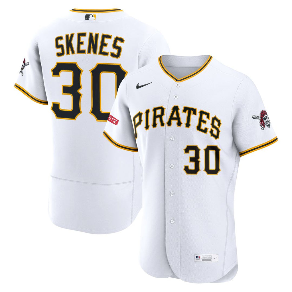 Men's Pittsburgh Pirates Paul Skenes White Home Sponsor Patch MLB Baseball Jersey - view 1